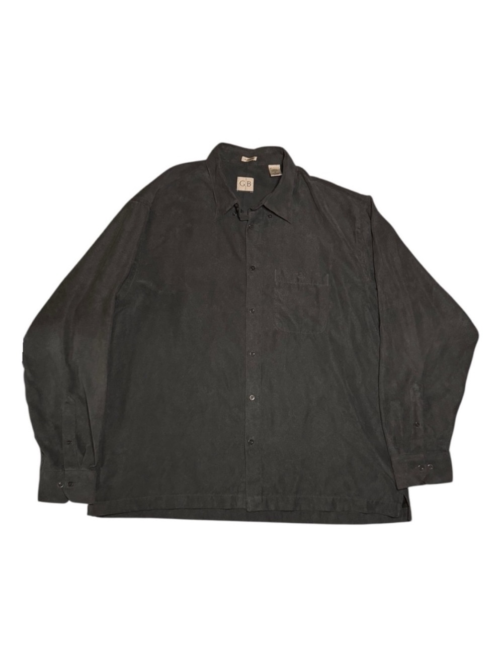 Geoffrey Beene Micro Suede Blue Gray Button-Down Fall Men’s Shirt